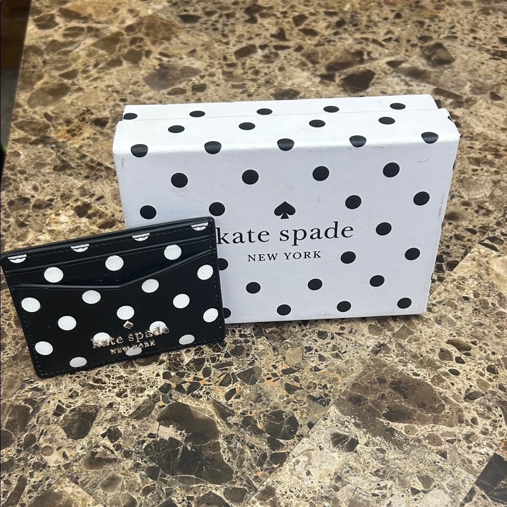 Kate Spade Black and White Polka Dot Card Case